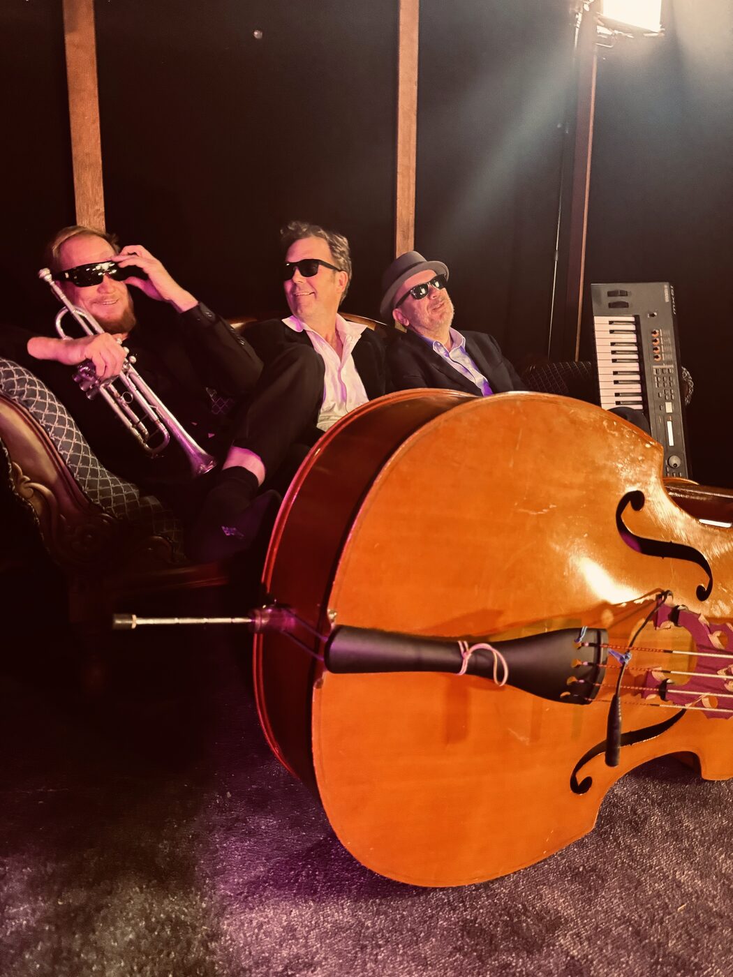 On stage — piano and bass